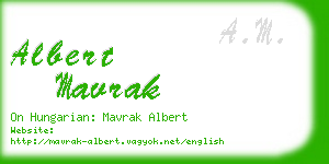 albert mavrak business card